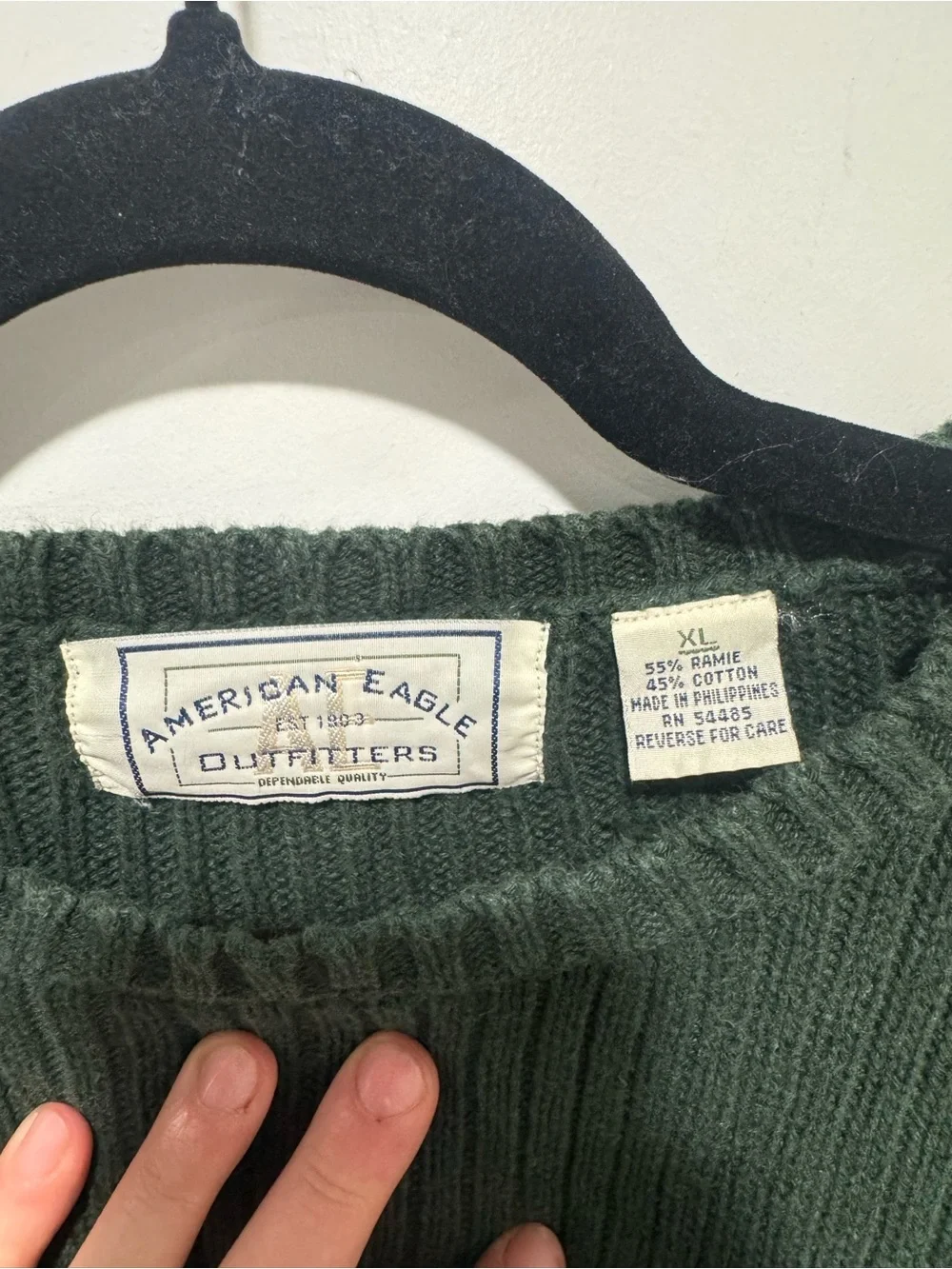 American Eagle Outfitters Dark Green Crewneck Sweater
